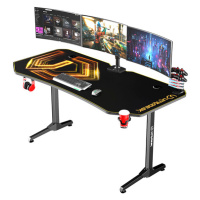 Herní stůl ULTRADESK FRAG XXL GOLD – černá/zlatá, 160x75 cm