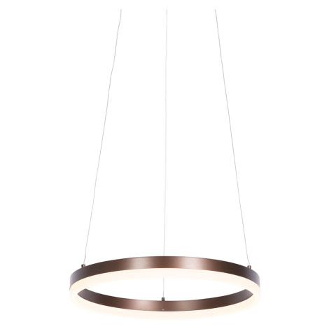 Designové závěsné svítidlo bronzové 40 cm včetně LED 3-stupňově stmívatelné - Anello QAZQA