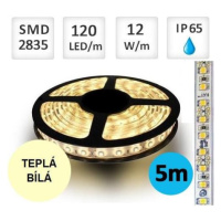 LED pásek 12V  120ks/m 2835 12W/m voděodolný-termokokon 5m, TEPLÁ BÍLÁ