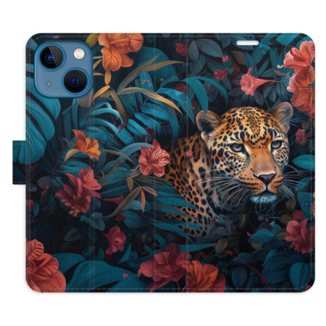iSaprio Flip pouzdro Flower Jaguar 02 pro iPhone 13 mini