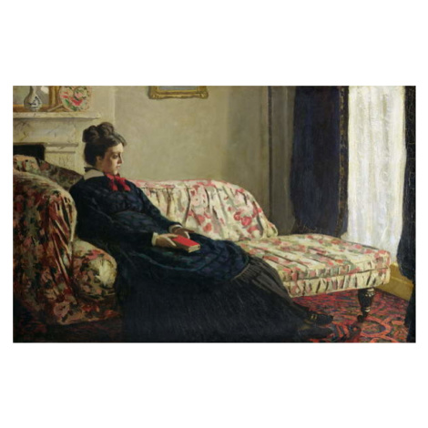 Obrazová reprodukce Meditation, or Madame Monet on the Sofa, c.1871, Claude Monet, 40x24.6 cm