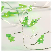 ACA Lighting vánoční stromky 20 LED dekorační řetěz, zelená, stříbrný měďený drát na baterie 2xA