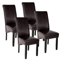 4× Jídelní židle ergonomické, masivní dřevo, hnědá