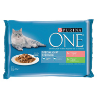 PURINA ONE 4 x 85 g - Sterilcat losos a krůtí