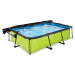 Bazén se stříškou a filtrací Lime pool Exit Toys ocelová konstrukce 220*150 cm zelený od 6 let