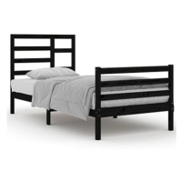 Rám postele černý masivní dřevo 90 × 200 cm, 3105849