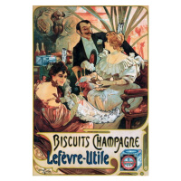 Obrazová reprodukce Biscuits Champagne Lefèvre-Utile, Mucha, Alphonse Marie, 26.7 × 40 cm