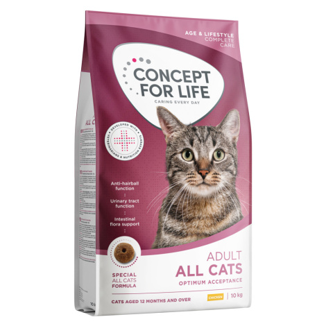 Concept for Life All Cats - granule pro dospělé kočky - Výhodné balení: 2 x 10 kg - nová receptu