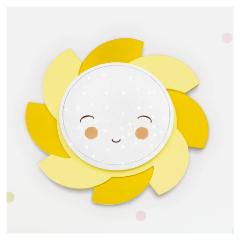 Elobra LED nástěnné svítidlo Sun Starlight Smile, žluté