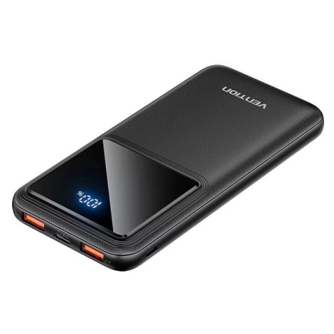 Nabíječka Vention Powerbank, FHKB0, 10000mAh, Micro-USB, USB-C, 2xUSB-A, 22.5W (black)