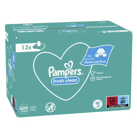 Pampers Fresh Clean vlhčené ubrousky 12x52ks