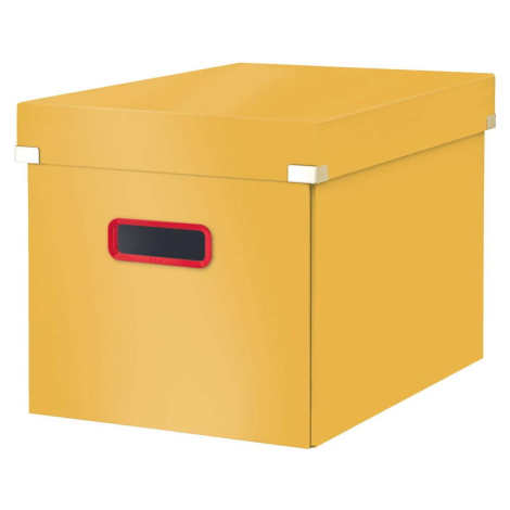 Žlutý kartonový úložný box s víkem 32x36x31 cm Click&Store – Leitz