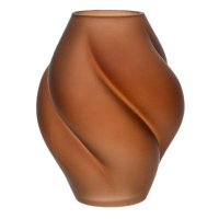 Váza skleněná kulatá spirála sv.hnědá 20cm