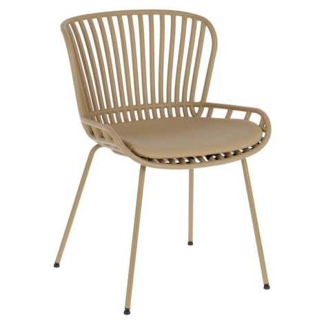 Béžová zahradní židle s ocelovou konstrukcí Kave Home Surpik