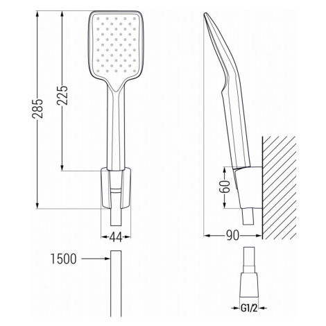 MEXEN/S Zero SET umyvadlová + vanová baterie s příslušenstvím R62, zlatá 71103R62-50