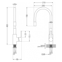 MEXEN Flex dřezová baterie, chrom/ šedá 670900-06