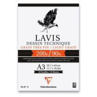 Blok Clairefontaine Lavis Technical drawing A3, 10 listů, 200g Clairefontaine