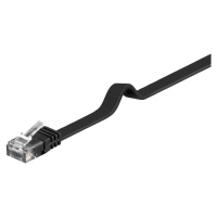 PremiumCord Plochý patch kabel UTP RJ45-RJ45 CAT6 7m černá