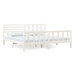 Rám postele bílý masivní dřevo 200 × 200 cm, 3101174