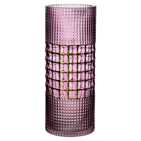 Mondex Skleněná váza Serenite 11,5x30 cm růžová