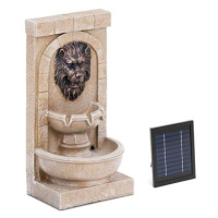 Hilvert Solární nástěnná zahradní fontána s LED osvětlením, lví hlava 2 W