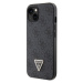 Guess PU 4G Strass Triangle Metal Logo kryt iPhone 15 černý