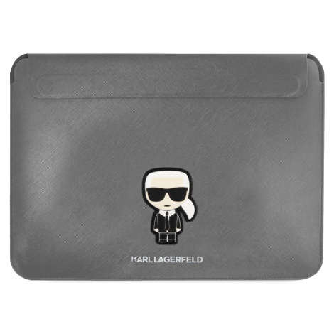 Obal Karl Lagerfeld Saffiano Ikonik na MacBook Pro 16" - stříbrný
