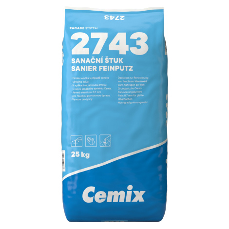 Omítka sanační štuková Cemix 2743 25 kg