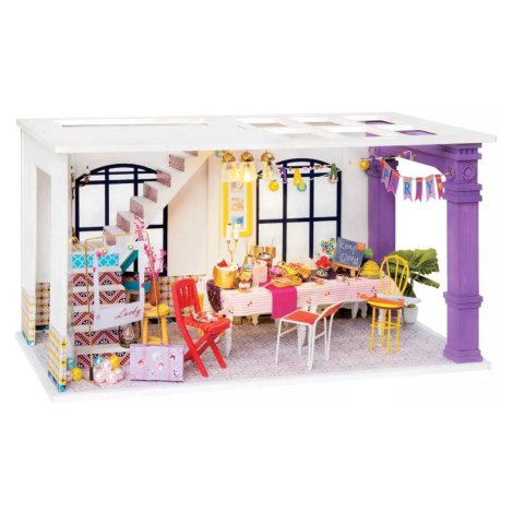 RoboTime 3D dřevěná skládačka Miniatura domečku Párty v jídelně