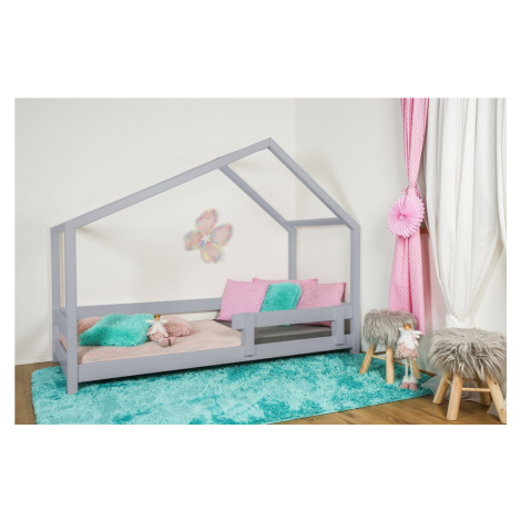 Vyspimese.CZ Dětská postel Elsa se zábranou Rozměr: 80x180 cm, Barva: šedá