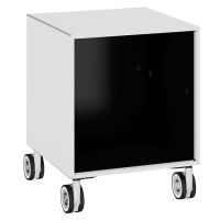 mauser Samostatný box, na kolech, šířka 385 mm, signální bílá / černá