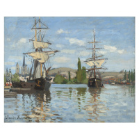 Obrazová reprodukce Ships Riding on the Seine at Rouen (1872-73), Claude Monet, 40 × 30 cm