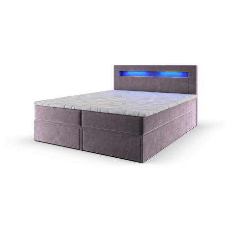 MSL Kontinentální čalouněná postel LINDOS (140 x 200 cm) Barva látky: MONOLITH 62