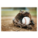 Fotografie Baseball, leather glove and ball on, PeopleImages, 40 × 26.7 cm