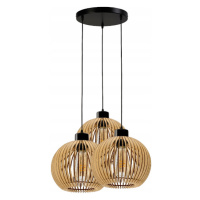 Stropní LED svítidlo LOFT 3xE27 - WOOD - černé