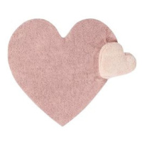 Přírodní koberec, ručně tkaný Puffy Love 160 × 180 srdce cm