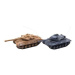 Teddies RC Sada tanků tanková bitva 2 ks 25 cm RTR se zvukem a světlem hnědý a modrý 1:32