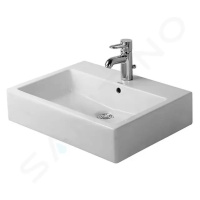 DURAVIT Vero Umyvadlo 600x470 mm, s přepadem, s otvorem pro baterii, bílá 0454600027