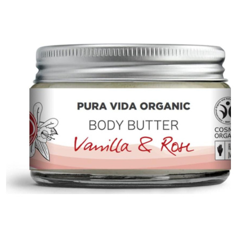 Pura Vida Organic CBD Tělové máslo, vanilka a růže, 1000 mg 50 ml