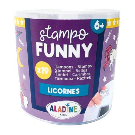 Dětská razítka Stampo Funny, 19 ks - Jednorožci Aladine