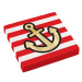 Námořnická party - Ubrousky papírové červené pruhy s kotvou 33x33cm 16ks