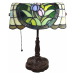 Clayre & Eef Stolní lampa 6013, květinový dekor, styl Tiffany