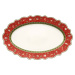Červený porcelánový servírovací talíř s vánočním motivem Villeroy & Boch, 50 x 31,5 cm