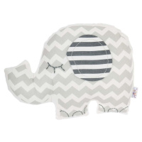 Šedý dětský polštářek s příměsí bavlny Mike & Co. NEW YORK Pillow Toy Elephant, 34 x 24 cm