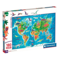 Clementoni - Puzzle 180 Dinosauří mapa