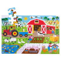 Bigjigs Toys Podlahové puzzle FARM 48 dílků vícebarevné