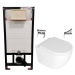 DEANTE Podomítkový rám, pro závěsné WC mísy bez tlačítka + WC REA Carlo Mini Basic Rimless + SED