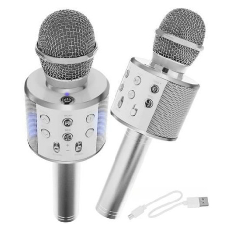Bezdrátový karaoke mikrofon s reproduktorem - stříbrná Toys Group