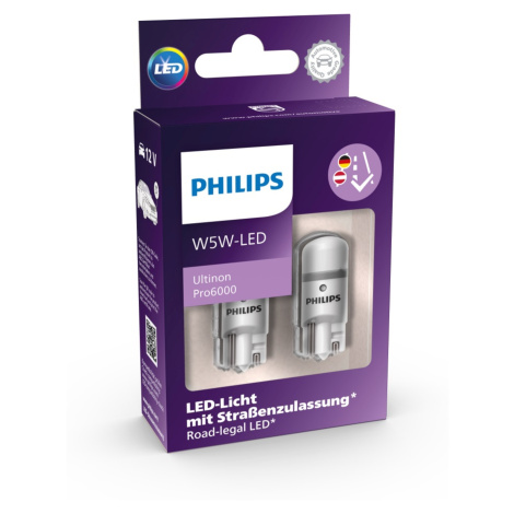 Philips LED W5W 12V 0,9W Ultinon Pro6000 6000K 2ks 11961HU60X2