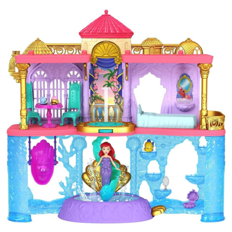 Mattel Disney Princess malá panenka Ariel a královský zámek